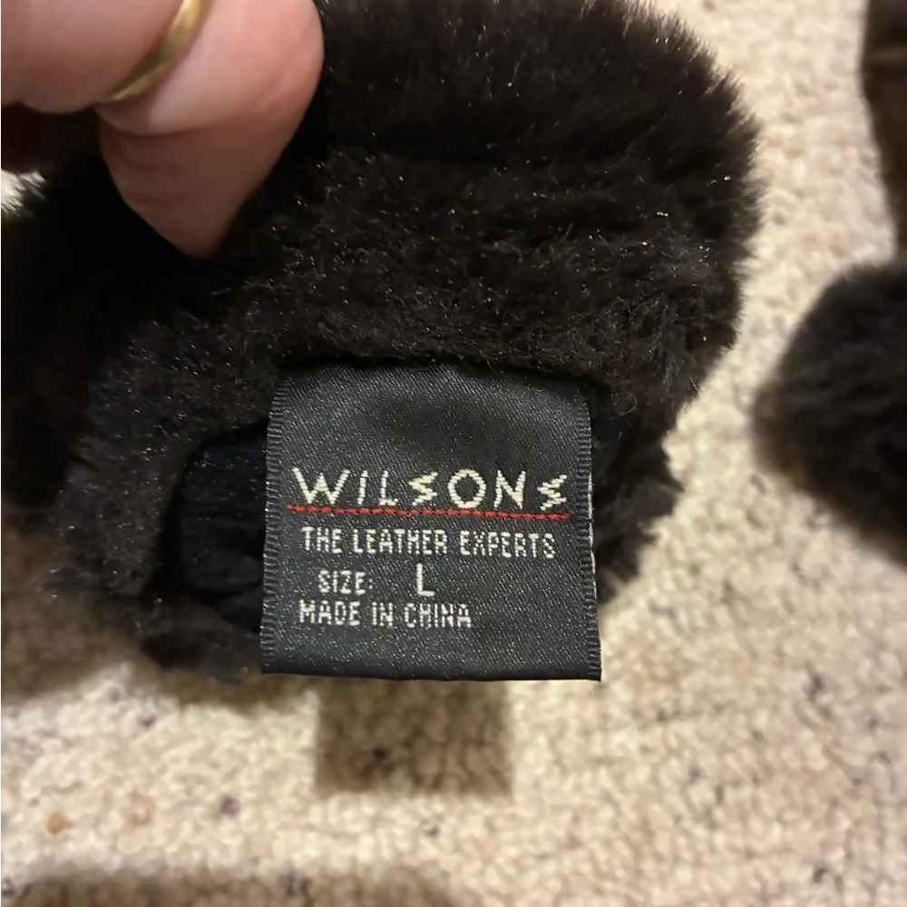 Wilsons Leather Kids/Women’s Brown gloves with Plush Trim